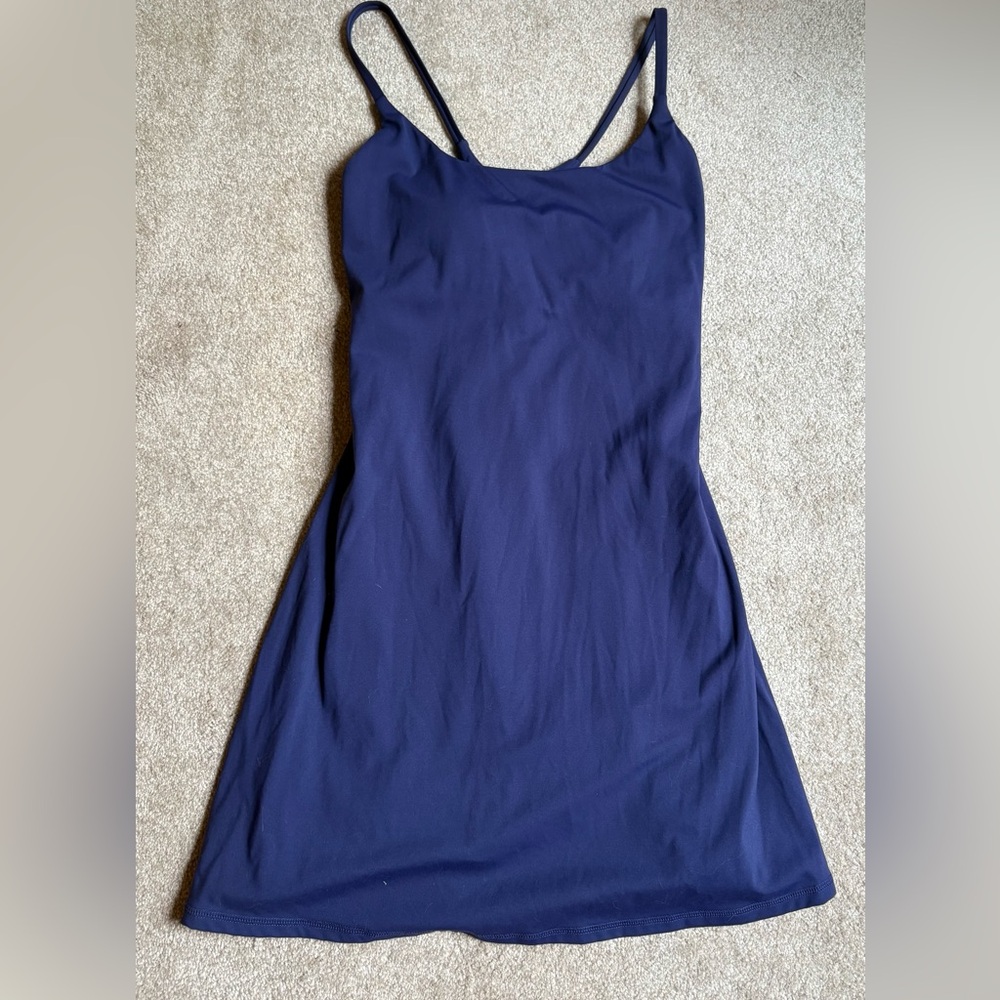 HALARA Navy Mini Slip Dress with Thin Straps